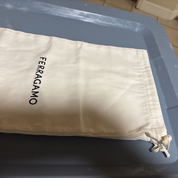 SALVATORE FERRAGAMO New Logo Drawstring Dust Bag Shoe Bags 17" X 8" Set Of 2 - Picture 3 of 6